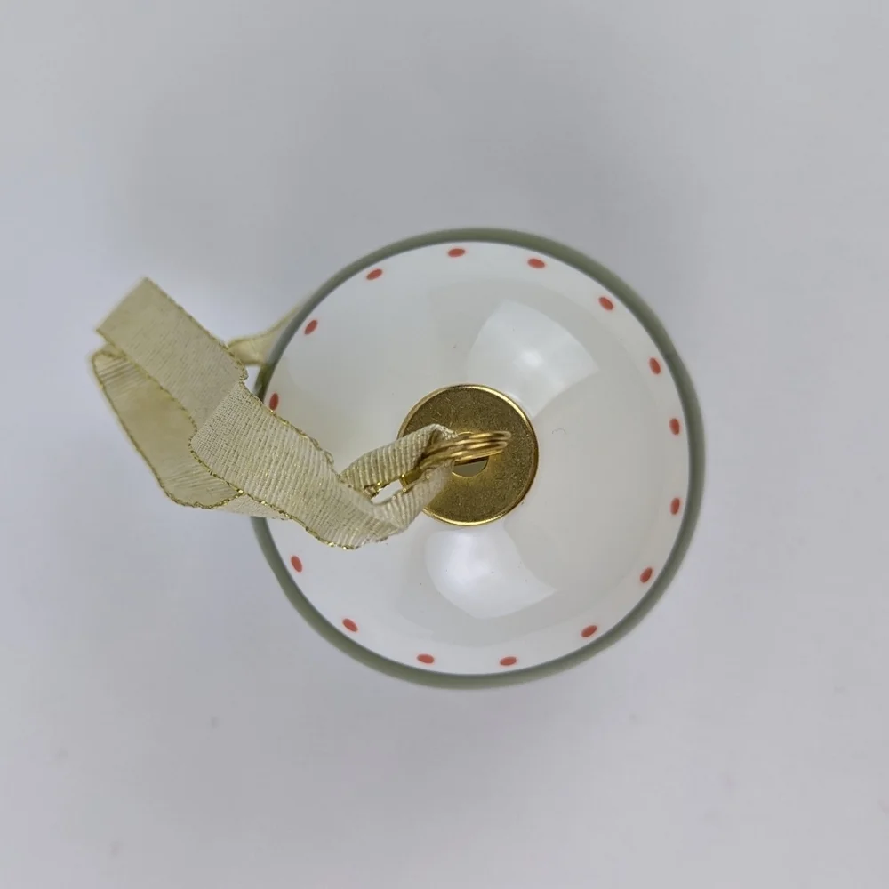 Spode Kit Kemp Ornament Geo Bauble Bone China Geometric Design White Green NWT - Picture 11 of 12